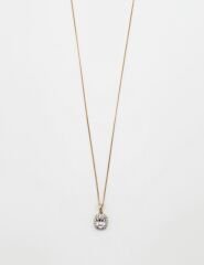 18K Rose Gold Plated Baget Prılanta Kolye