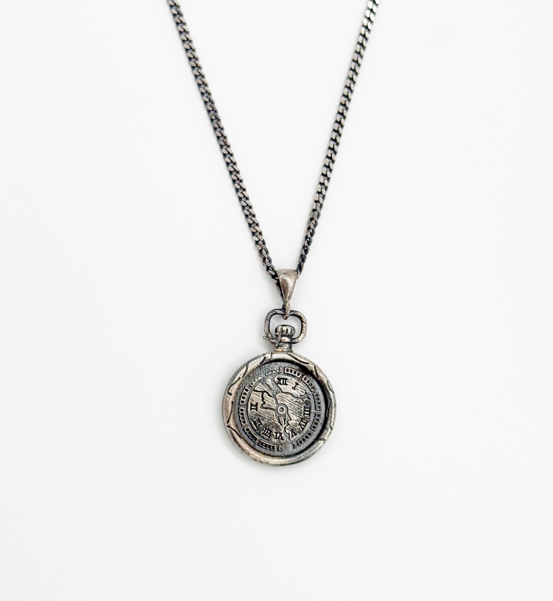 SİLVER 925 ERKEK PUSULA KOLEKSİYON KOLYE