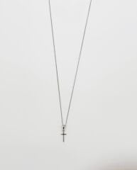 White Gold Plated Mini Simple Cross Kolye