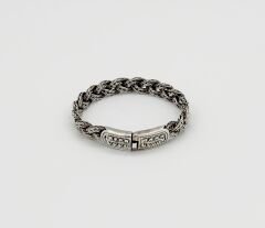 925 GÜMÜŞ ÖRGÜ İŞLEME ERKEK BİLEKLİK