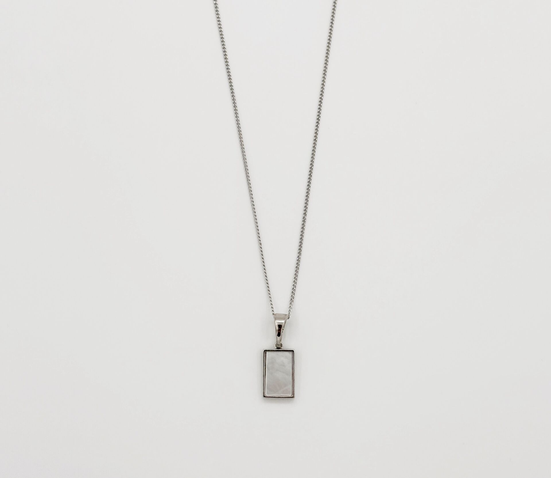 White Gold Plated Simple Pearly Kolye