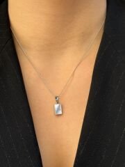 White Gold Plated Simple Pearly Kolye