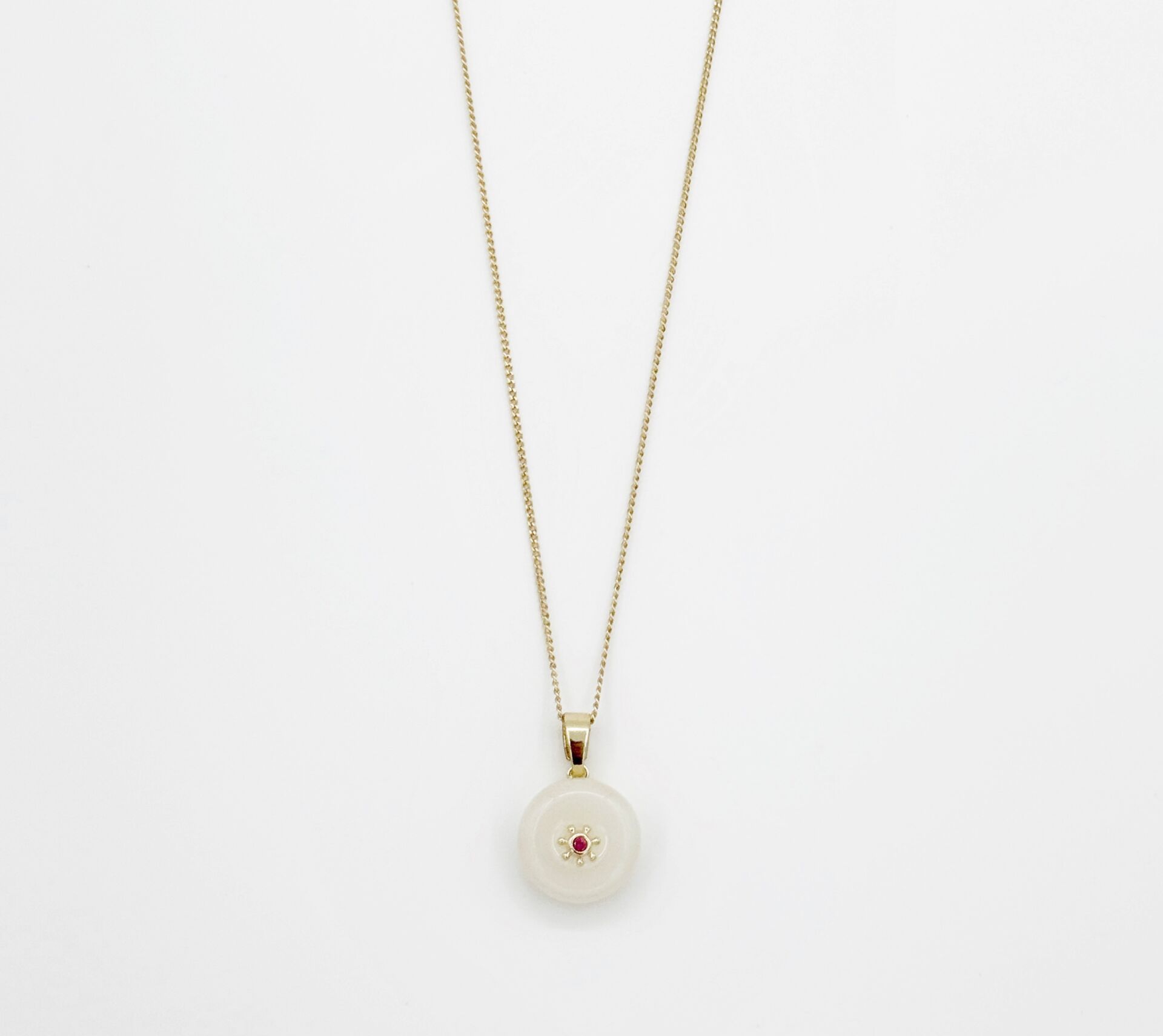 14K Gold Plated Pink Moon Kolye