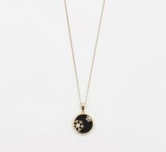 14K Gold Plated Black Snow Kolye