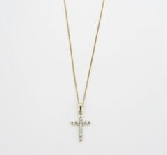 14K Gold Plated Blended Cross Kolye