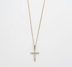14K Gold Plated Blended Cross Kolye