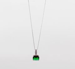 White Gold Plated Grassy Nova Kolye