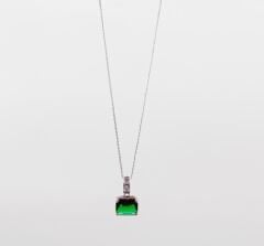 White Gold Plated Grassy Nova Kolye