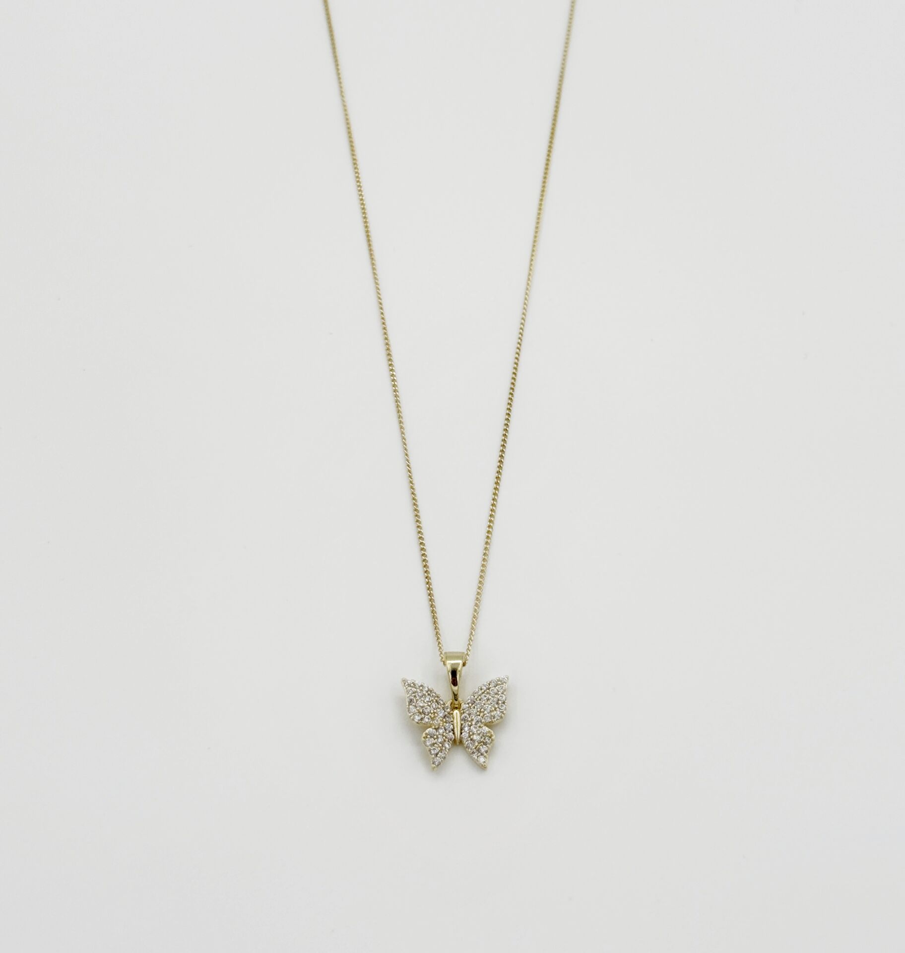 14K Gold Plated Pointed Butterfly Kolye
