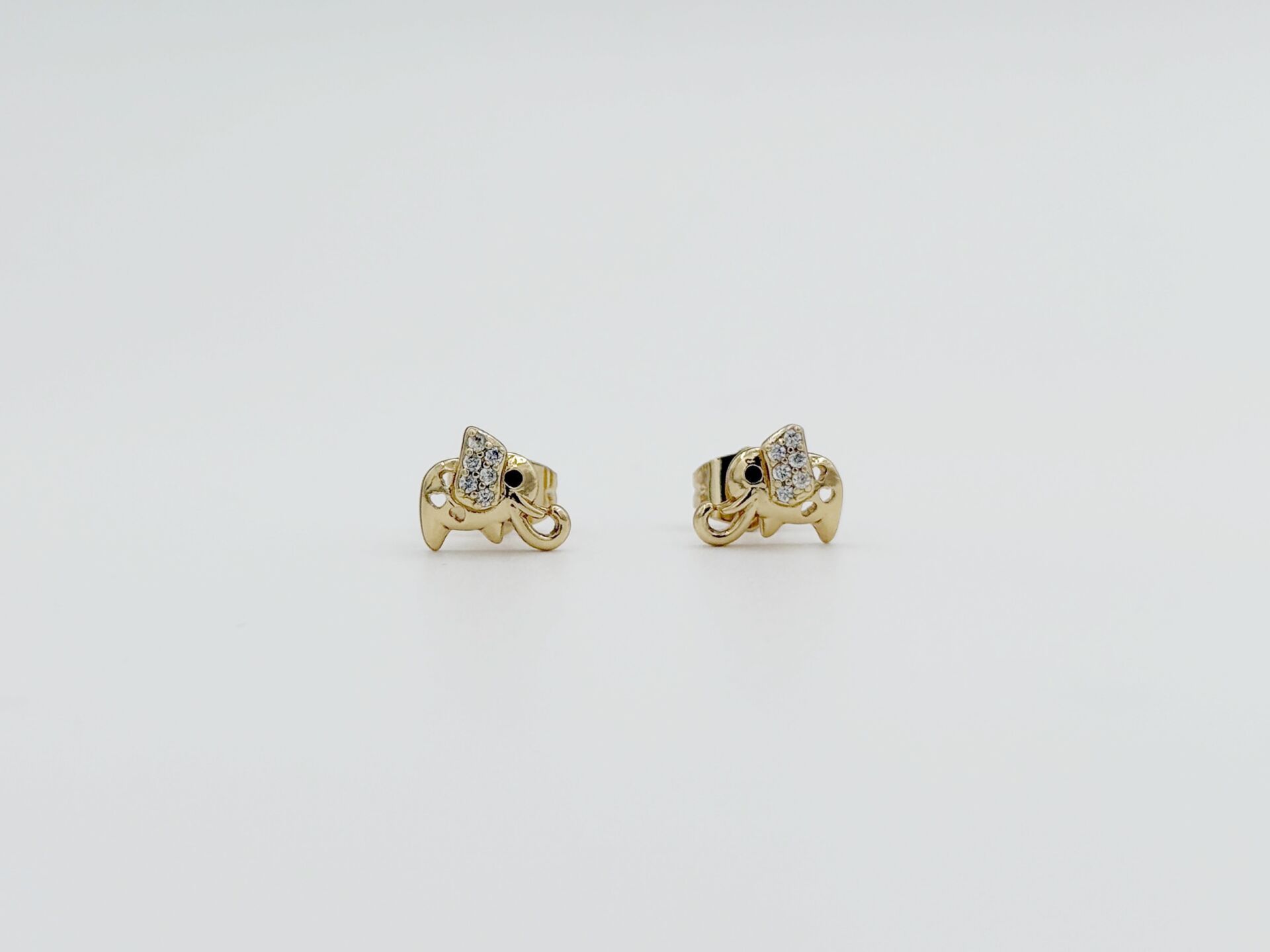 14K Gold Plated Elephant Stud Küpe