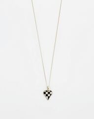 14K Gold Plated Checkered Love Kolye