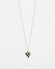 14K Gold Plated Checkered Love Kolye