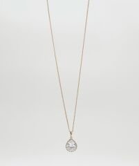 18K Rose Gold Plated Beyaz Sultan Damla Kolye