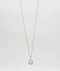 18K Rose Gold Plated Beyaz Sultan Damla Kolye