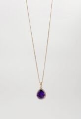 18K Rose Gold Plated Mor Sultan Damla Kolye