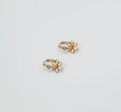 18K Rose Gold Plated Floare Drop Küpe