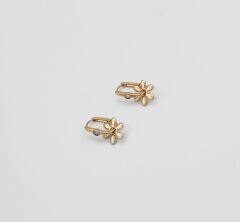 18K Rose Gold Plated Floare Drop Küpe