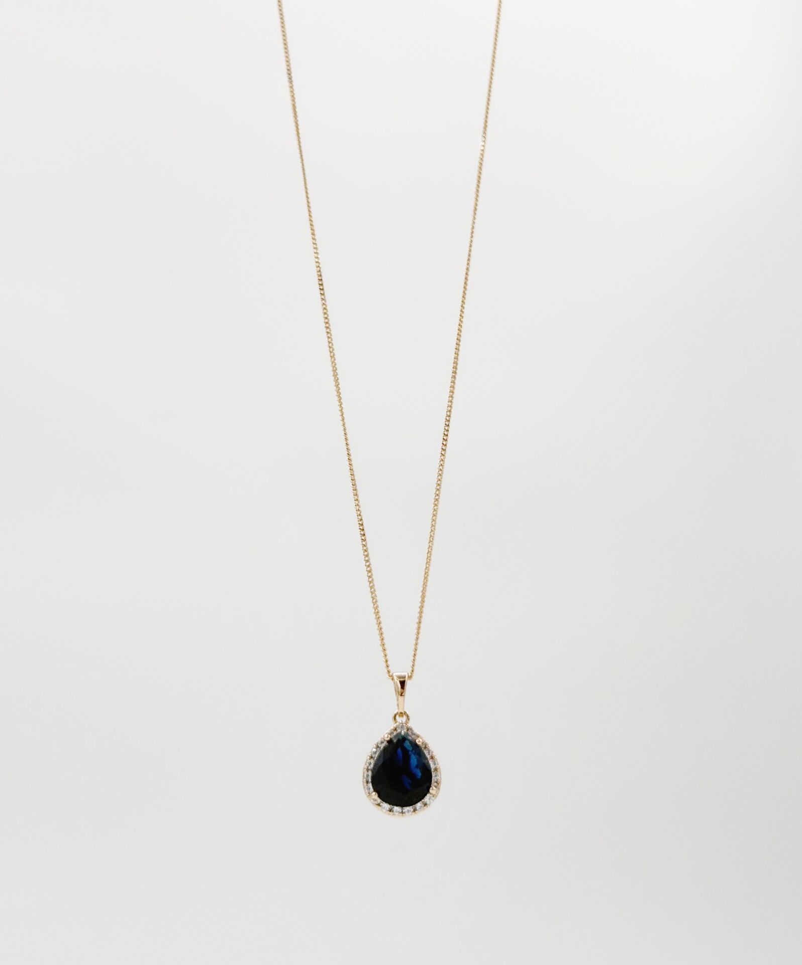 18K Rose Gold Plated Safir Sultan Damla Kolye