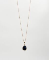 18K Rose Gold Plated Safir Sultan Damla Kolye