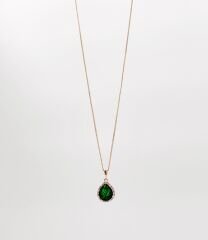 18K Rose Gold Plated Zümrüt Sultan Damla Kolye