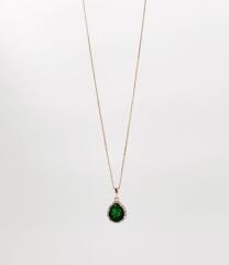 18K Rose Gold Plated Zümrüt Sultan Damla Kolye