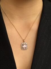 18K Rose Gold Plated Pembe Sultan Baget Kolye