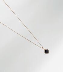 18K Rose Gold Plated Siyah Sultan Oval Kolye