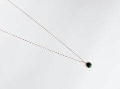 18K Rose Gold Plated Zümrüt Sultan Oval Kolye