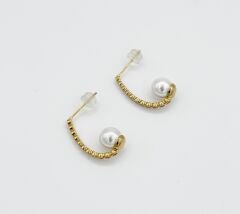 14K Gold Plated Pearl Hill Stud Küpe