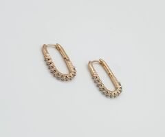 18K Rose Gold Plated Clair Hoop Küpe