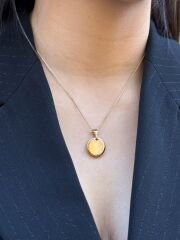 18K Rose Gold Plated Plaka Kolye