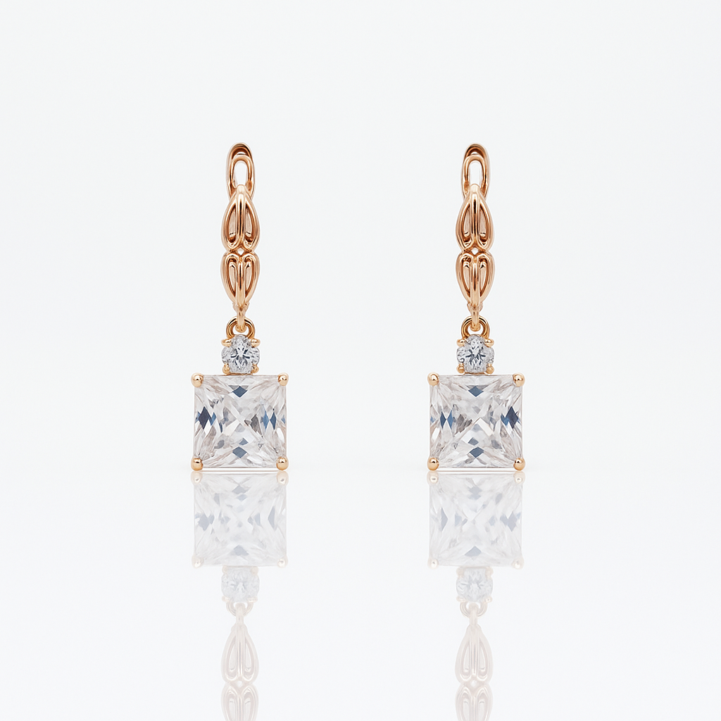 18K Rose Gold Plated Dissa Drop Küpe