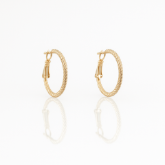 18K Rose Gold Plated Flare Italiane Hoop Küpe