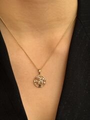 18K Rose Gold Plated Mini Hayat Ağacı Kolye