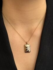 18K Rose Gold Plated Sunrise Plaka Kolye