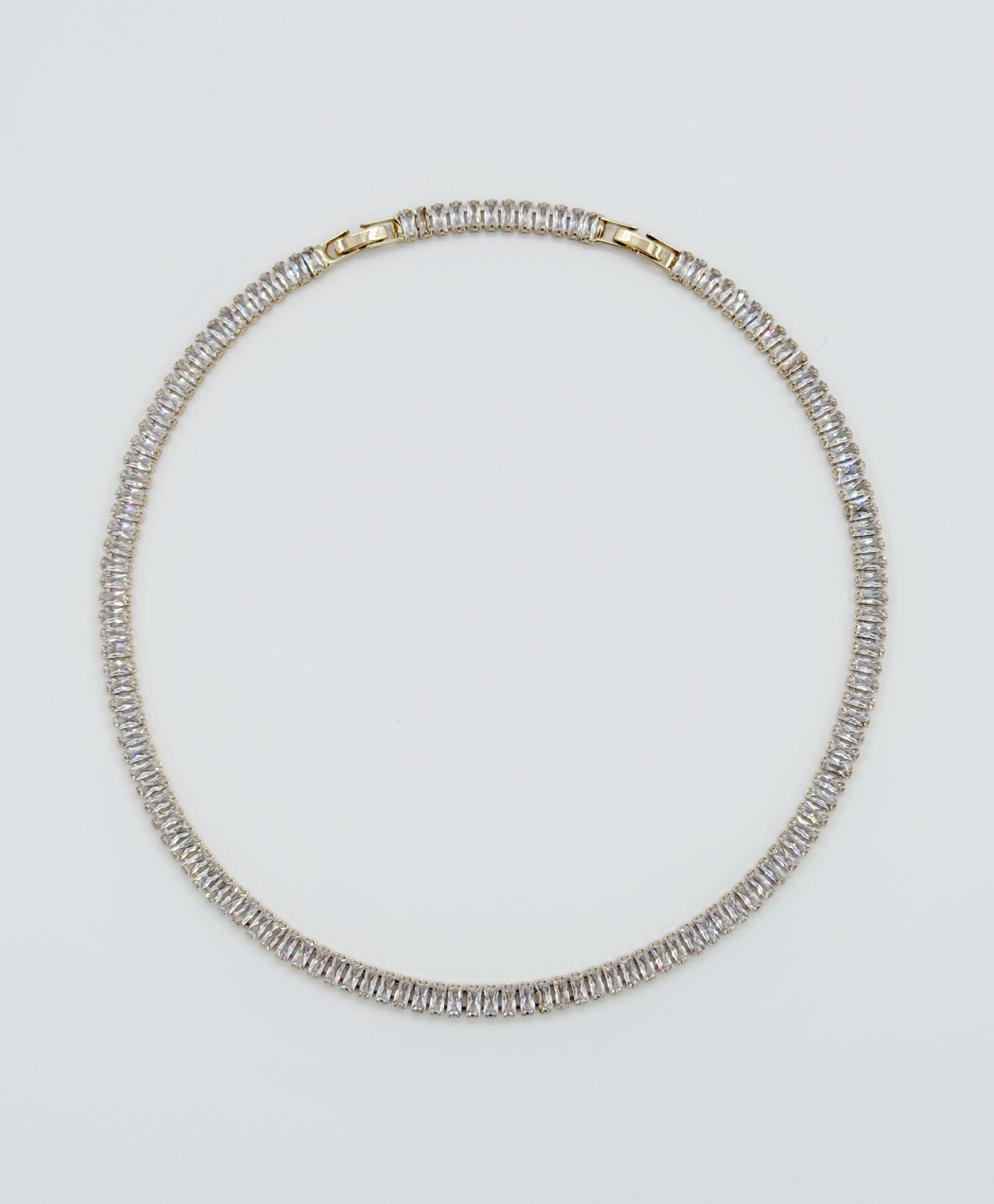 18K Rose Gold Plated Baget Su Yolu Kolye