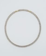 18K Rose Gold Plated Baget Su Yolu Kolye