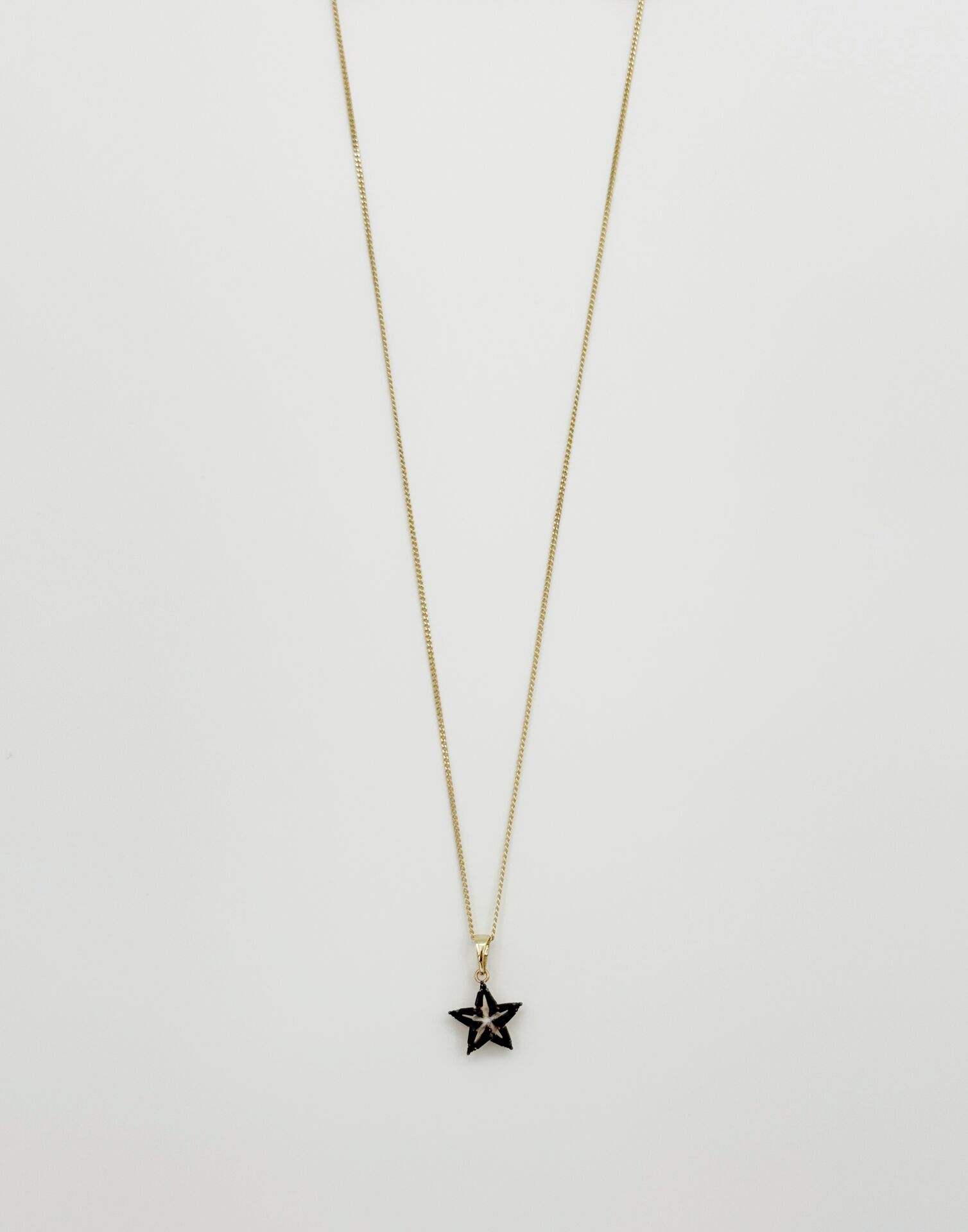 14K Gold Plated Dark Star Kolye