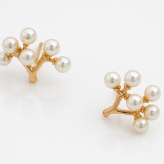 18K Rose Gold Plated Pearl Tree of Life Stud Küpe