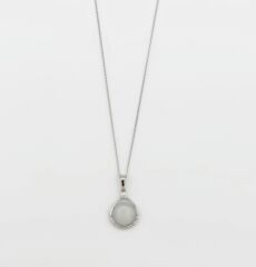 White Gold Plated Linera Kolye