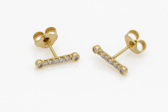 14K Gold Plated Pretzel Stud Küpe
