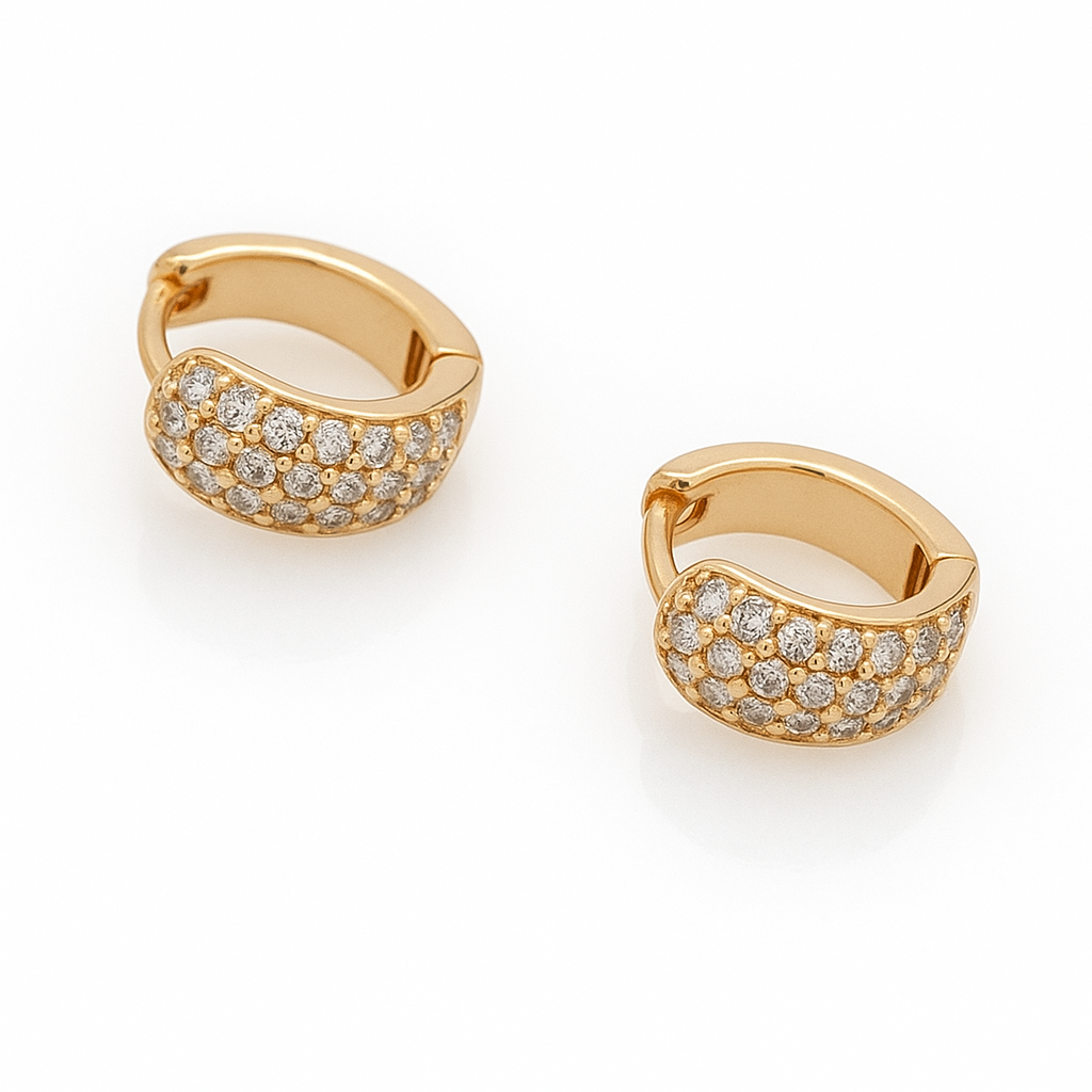 18K Rose Gold Plated Perla Shiny Hoop Küpe