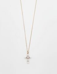 18K Rose Gold Grande Pearl Cross