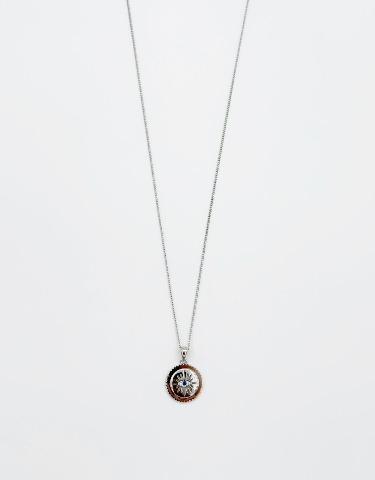 White Gold Plated Locked Eye Kolye
