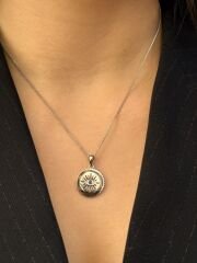 White Gold Plated Locked Eye Kolye