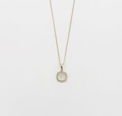 14K Gold Plated Crystal White Kolye