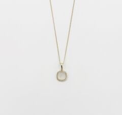 14K Gold Plated Crystal White Kolye