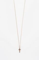 18K Rose Gold Plated Mini Cross Kolye