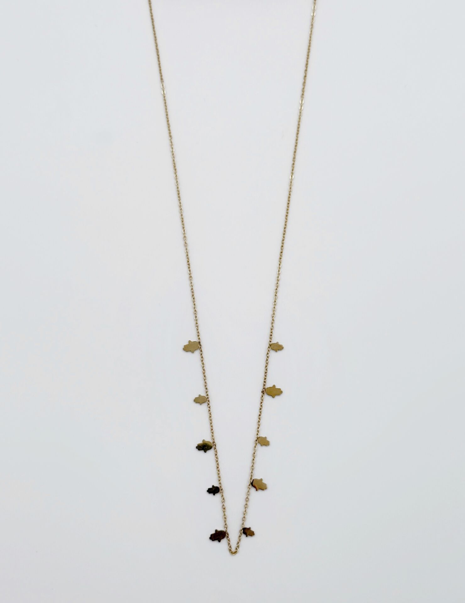 14K Gold Plated Mini Fatma Ana Eli Kolye