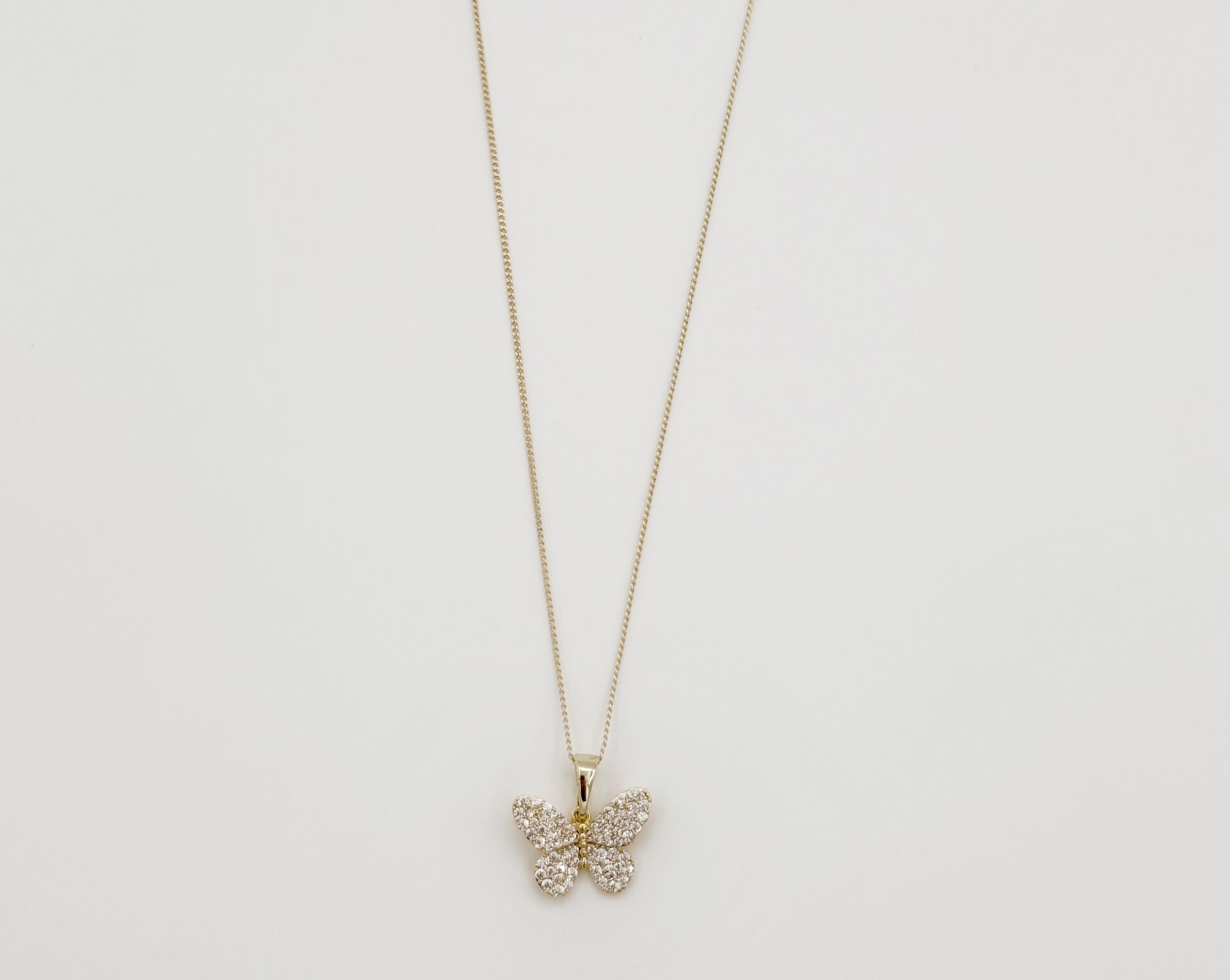 14K Gold Plated Butterfly Shining Kolye